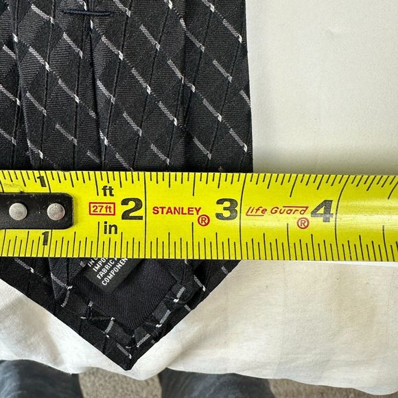 Murano Tie Made In The USA 100% Silk Black and White - Picture 10 of 11